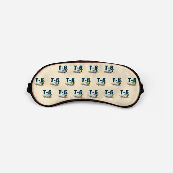North American T-6G Texan - Cartoon Pattern - Sleep Mask - Beige