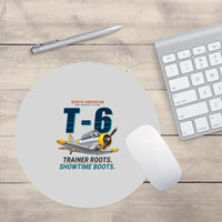 Thumbnail for North American T-6G Texan - Cartoon - Round Mouse Pad - Light Gray