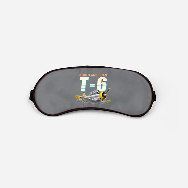 North American T-6G Texan - Cartoon - Sleep Mask - Gray