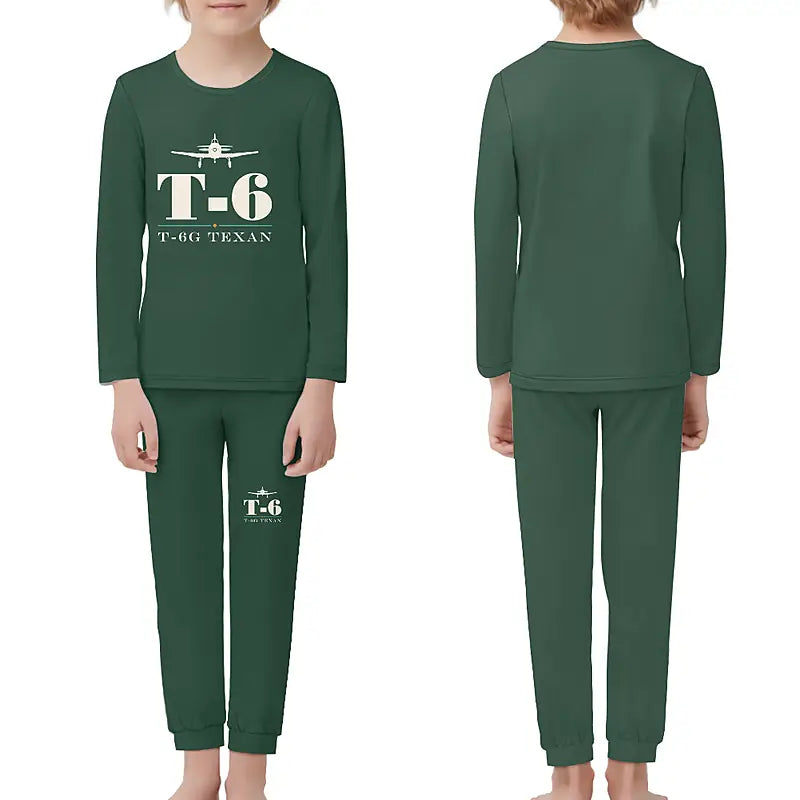 North American T-6G Texan - Children Pajamas - Heritage Chest - Dark Green