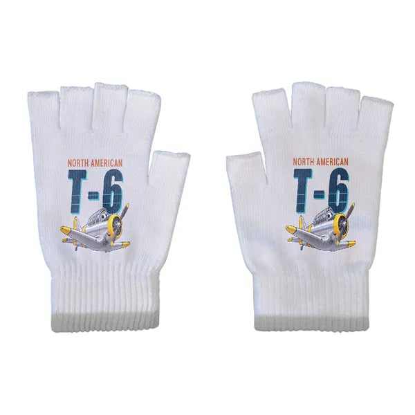North American T-6G Texan - Gloves - Cut - Cartoon - Light Gray