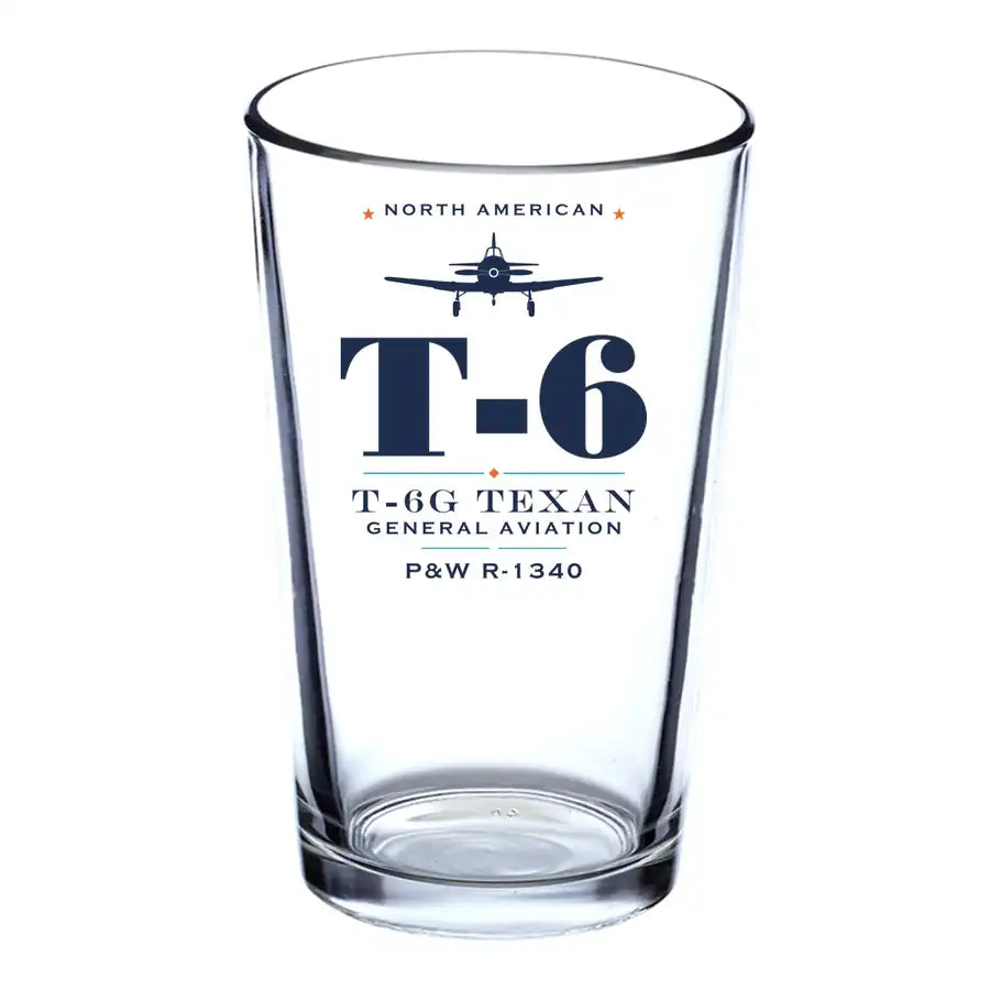 North American T-6G Texan - Heritage - Beer & Water Glass