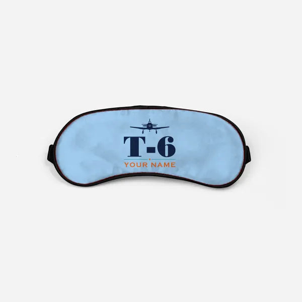 North American T-6G Texan - Heritage + Name - Sleep Mask - Light Blue