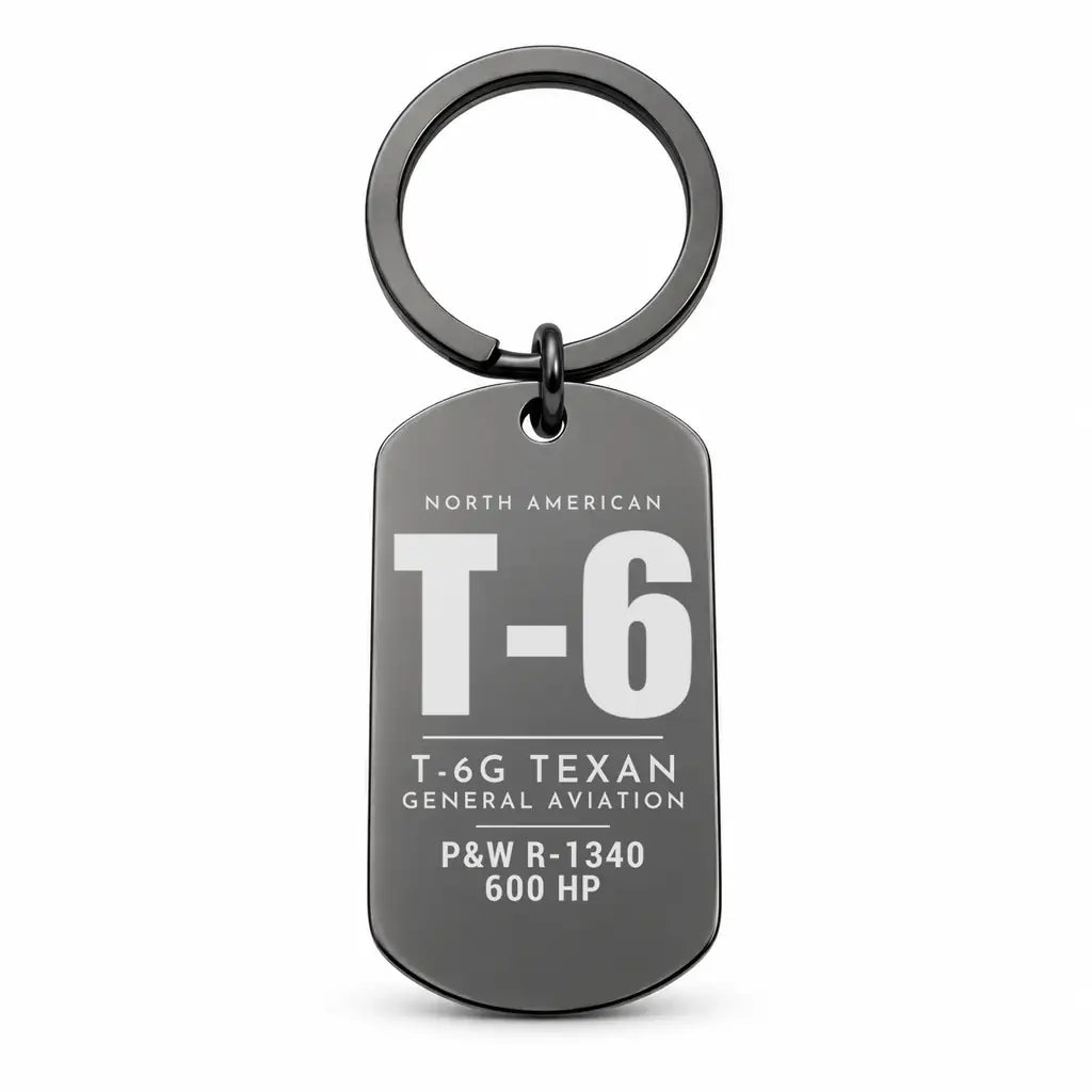 North American T-6G Texan - Key Chain - Tag - Black