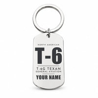Thumbnail for North American T-6G Texan - Key Chain - Tag + Name - Silver