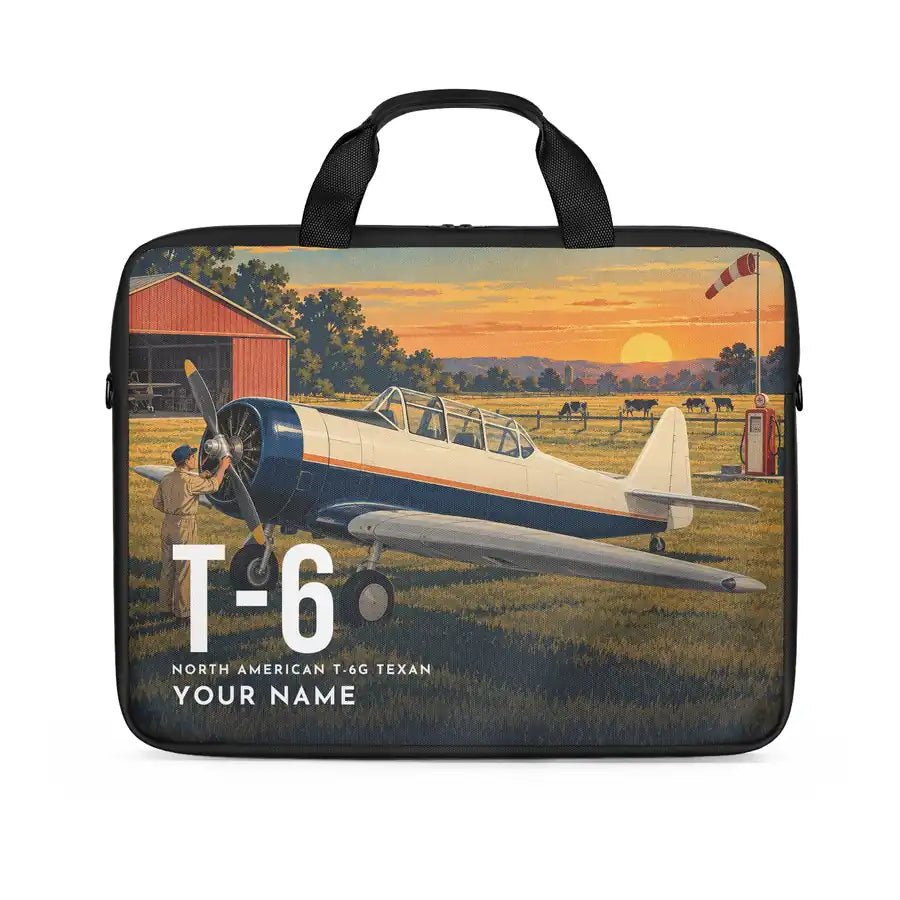 North American T-6G Texan - Laptop Bag + Name