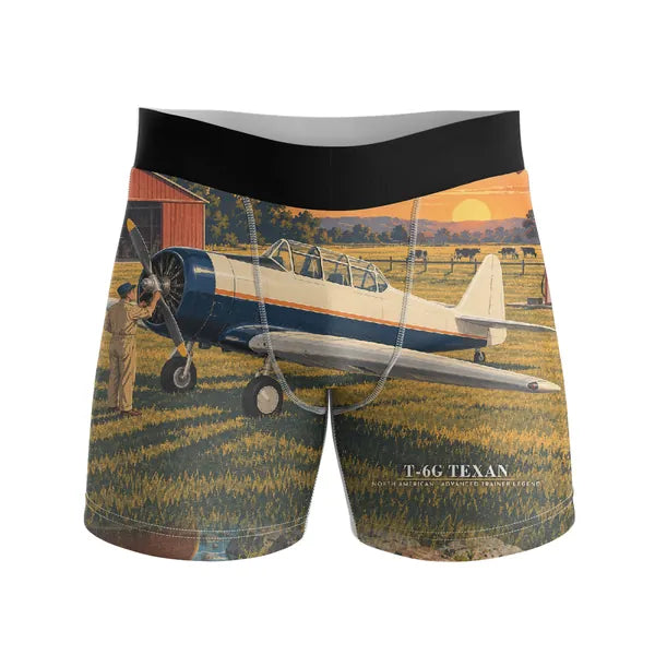 North American T-6G Texan - Men Boxers - 3D - Full Print