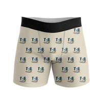 Thumbnail for North American T-6G Texan - Men Boxers - Cartoon Pattern - Beige