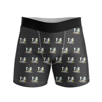 Thumbnail for North American T-6G Texan - Men Boxers - Cartoon Pattern - Black