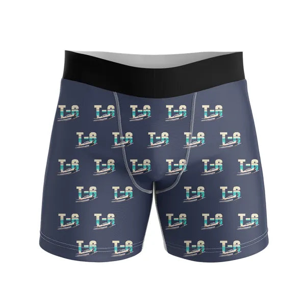 North American T-6G Texan - Men Boxers - Original Pattern - Navy Blue