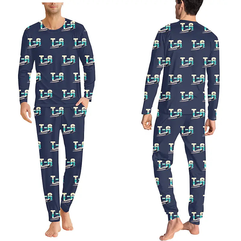 North American T-6G Texan - Men Pajamas - Original Pattern - Navy Blue