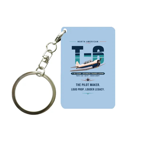 North American T-6G Texan - Original - Key Chain - Light Blue