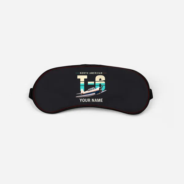 North American T-6G Texan - Original + Name - Sleep Mask - Black