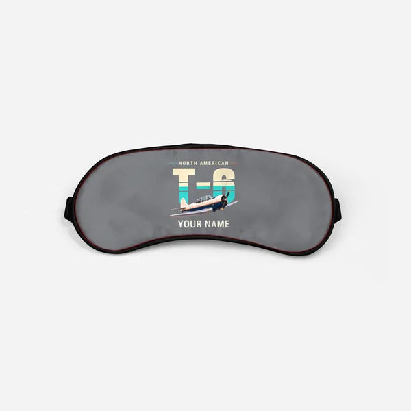 North American T-6G Texan - Original + Name - Sleep Mask - Gray