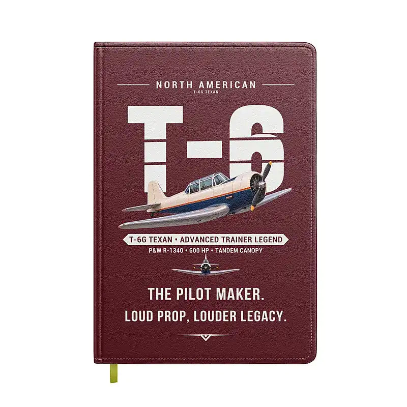 North American T-6G Texan - Original - Notebook - Dark Red