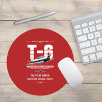 Thumbnail for North American T-6G Texan - Original - Round Mouse Pad - Red