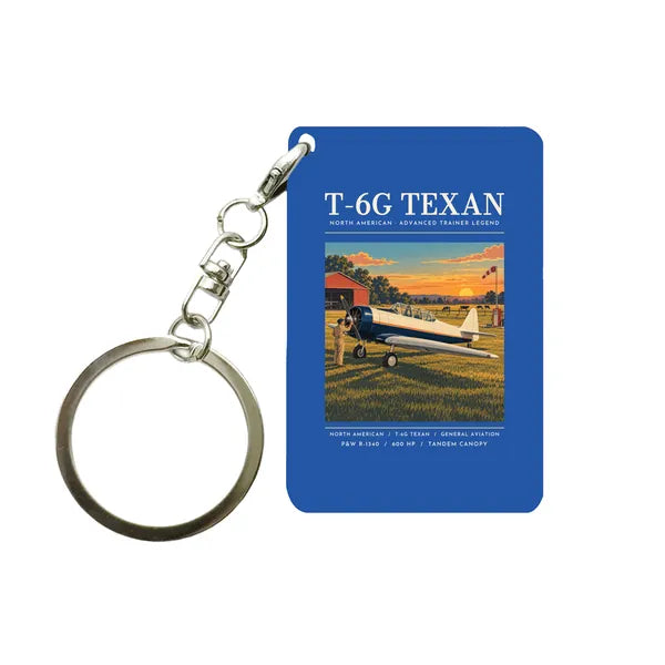 North American T-6G Texan - Poster - Key Chain - Blue