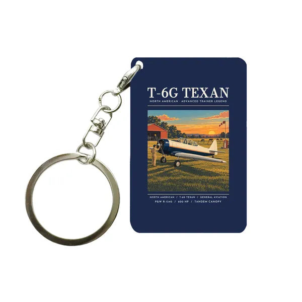 North American T-6G Texan - Poster - Key Chain - Navy Blue