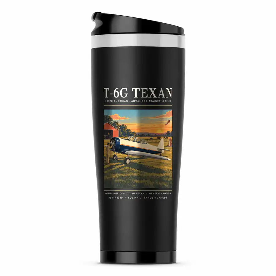 North American T-6G Texan - Poster - Stainless Steel (No Holder) - Black