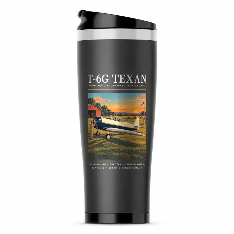 North American T-6G Texan - Poster - Stainless Steel (No Holder) - Gray
