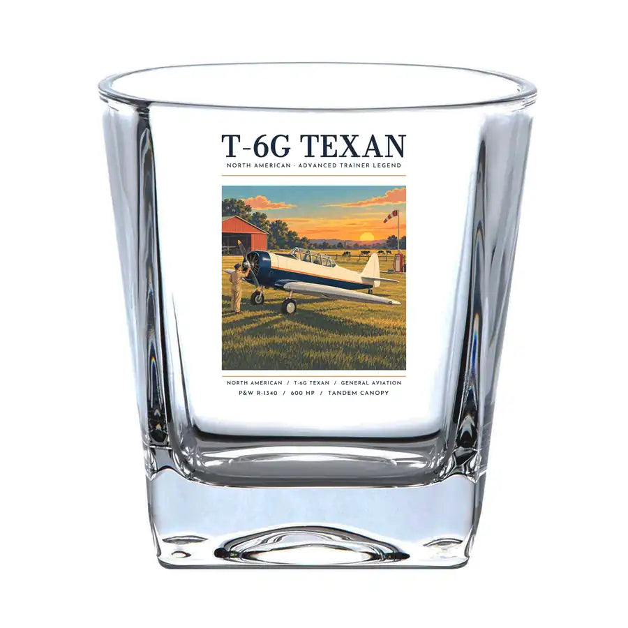 North American T-6G Texan - Poster - Whiskey Glass