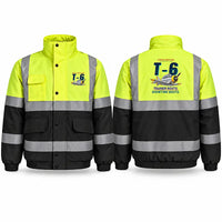 Thumbnail for North American T-6G Texan Reflective Winter Jackets - Cartoon - Fluorescent Yellow & Navy