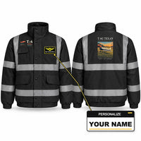 Thumbnail for North American T-6G Texan Reflective Winter Jackets - Poster + Name - Black