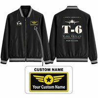 Thumbnail for North American T-6G Texan Stylish Jackets - Baseball Collar - Heritage + Name - Black