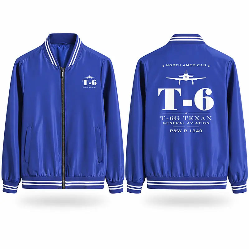 North American T-6G Texan Stylish Jackets - Baseball Collar - Heritage - Royal Blue