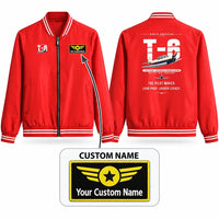 Thumbnail for North American T-6G Texan Stylish Jackets - Baseball Collar - Original + Name - Red