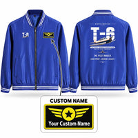 Thumbnail for North American T-6G Texan Stylish Jackets - Baseball Collar - Original + Name - Royal Blue