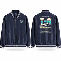 Thumbnail for North American T-6G Texan Stylish Jackets - Baseball Collar - Original - Navy Blue