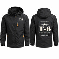 Thumbnail for North American T-6G Texan Stylish Jackets - Hooded Windbreaker - Heritage - Black