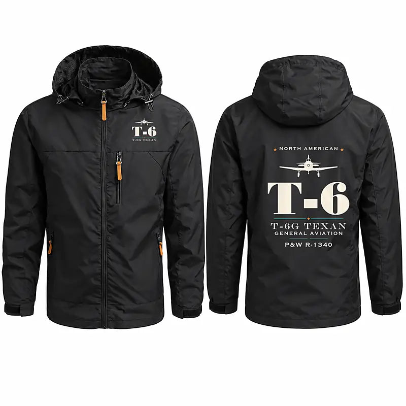 North American T-6G Texan Stylish Jackets - Hooded Windbreaker - Heritage - Black