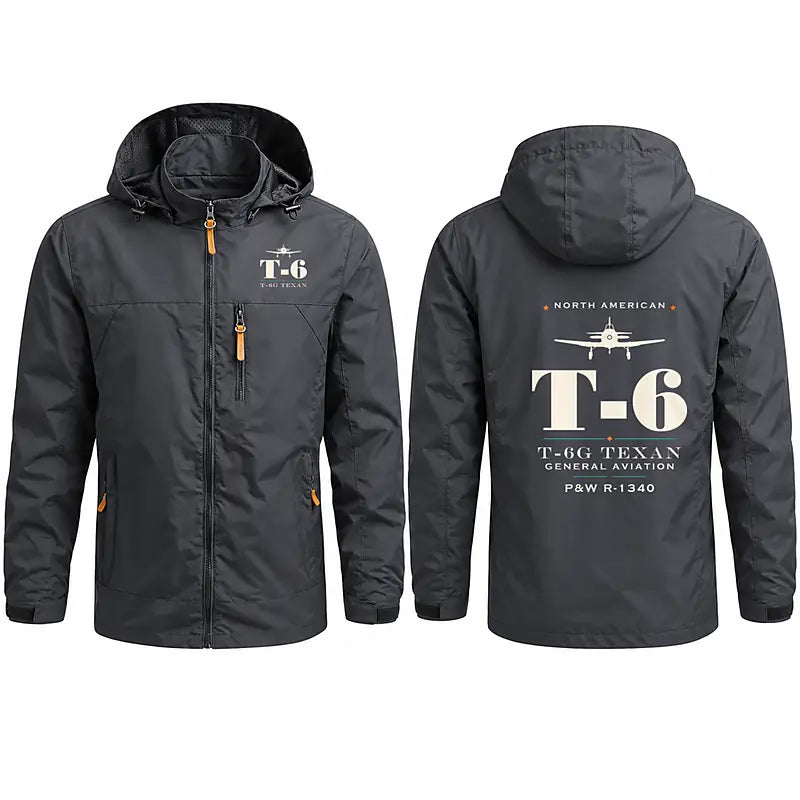 North American T-6G Texan Stylish Jackets - Hooded Windbreaker - Heritage - Charcoal