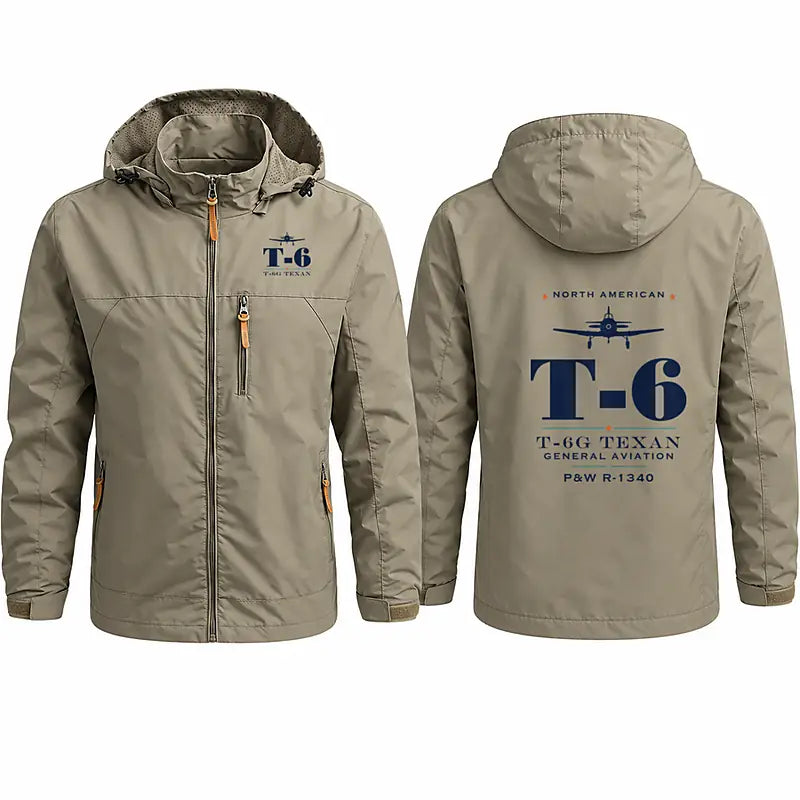 North American T-6G Texan Stylish Jackets - Hooded Windbreaker - Heritage - Khaki