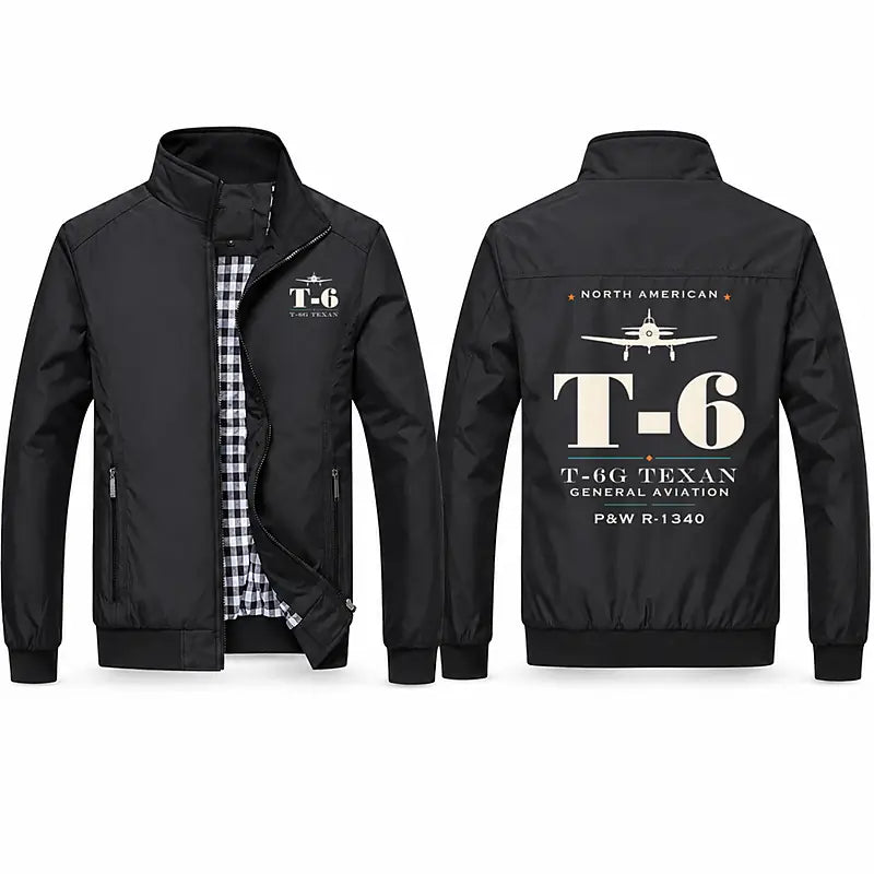 North American T-6G Texan Stylish Jackets - Stand Collar - Heritage - Black
