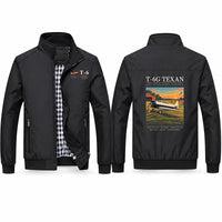Thumbnail for North American T-6G Texan Stylish Jackets - Stand Collar - Poster - Black