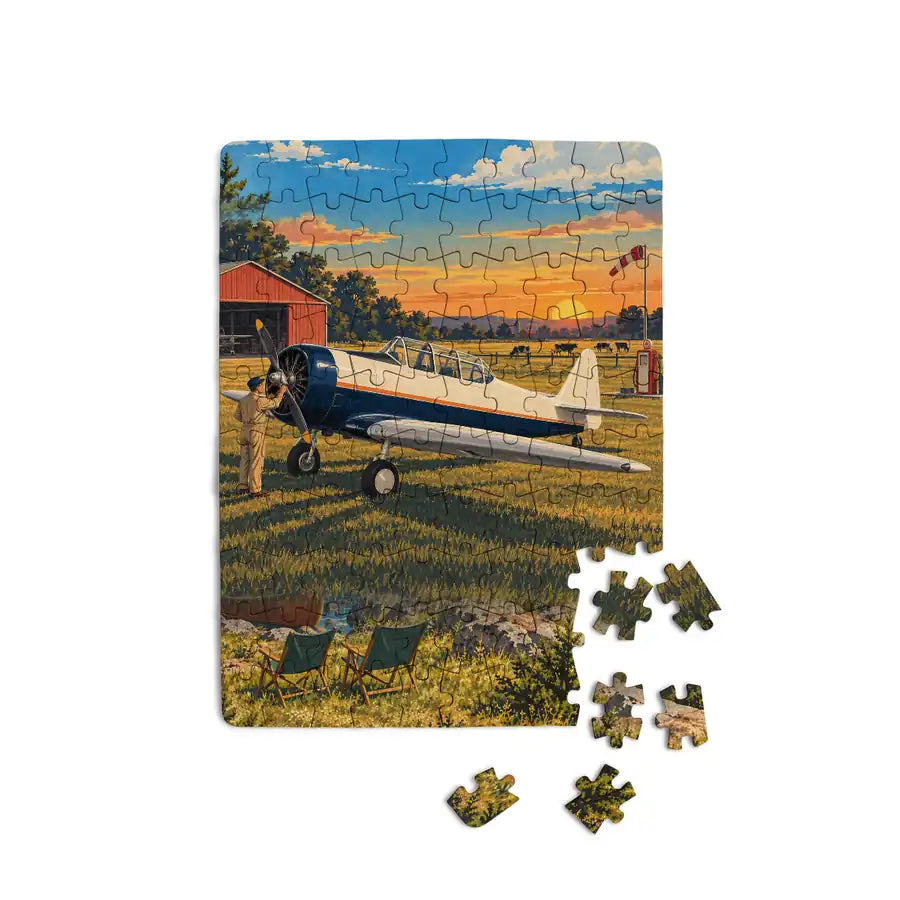 North American T-6G Texan - Vertical - Canvas Puzzle