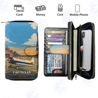 Thumbnail for North American T-6G Texan Leather Wallets - Zip Long Wallet - 3D + Name