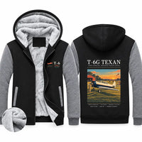 Thumbnail for North American T-6G Texan Zipped Sweatshirts - Poster - Black & Gray