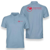 Thumbnail for Northwest Airlines (OLD) logo on light blue double side polo t shirt