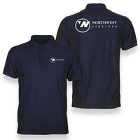 Thumbnail for Northwest Airlines (OLD) logo on navy blue double side polo t shirt