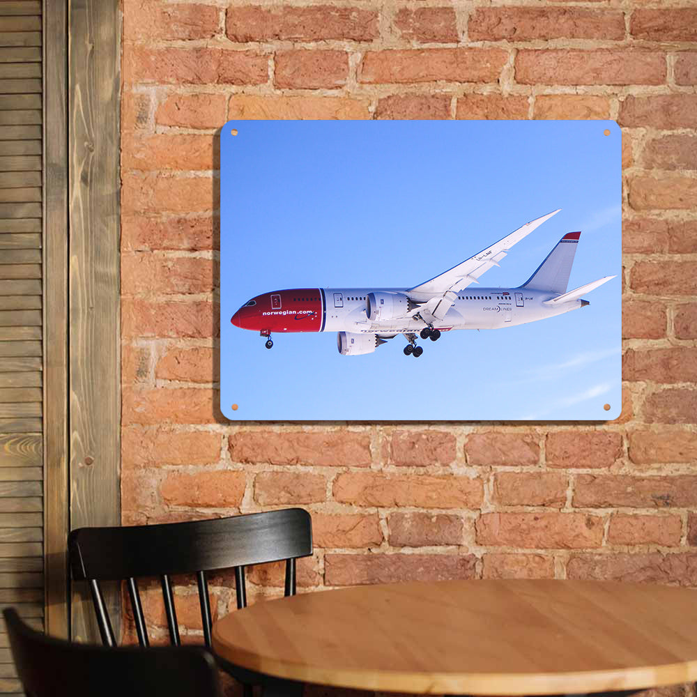 Norwegian Boeing 787 Printed Metal Sign