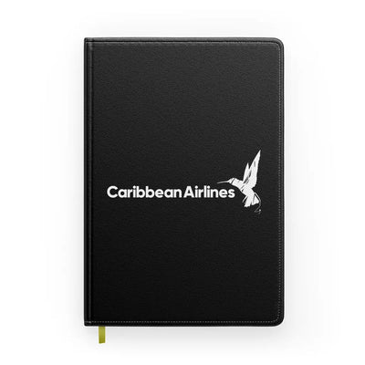 Carbbean Airlines design on black notebook