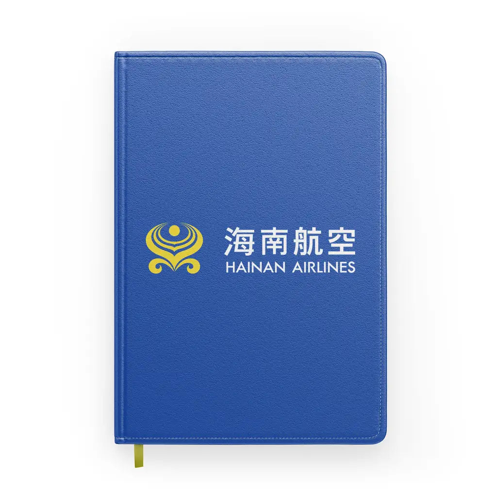 Hainan Airlines design on blue notebook