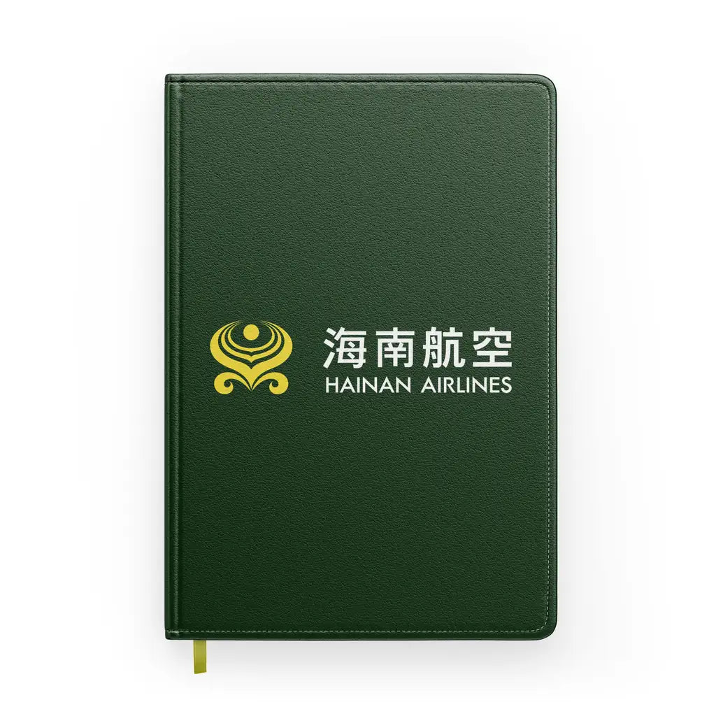Hainan Airlines design on dark green notebook