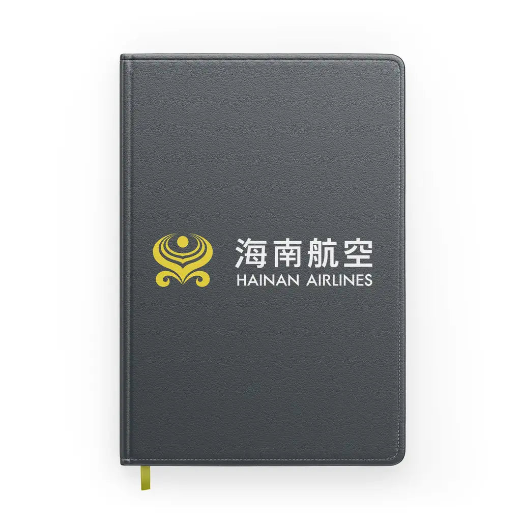 Hainan Airlines design on gray notebook