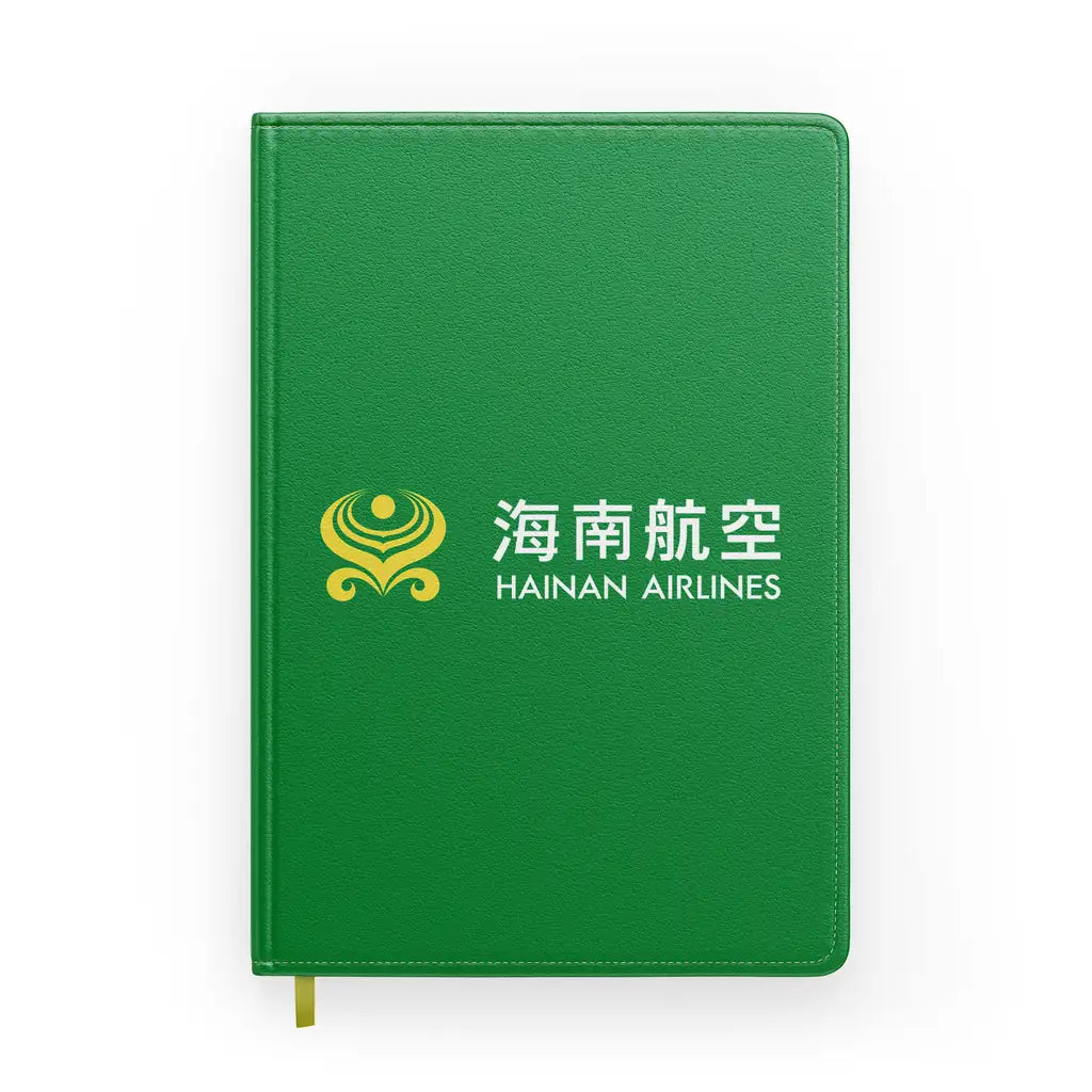 Hainan Airlines design on green notebook