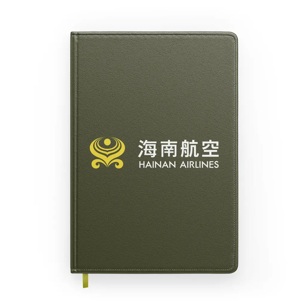 Hainan Airlines design on green army notebook
